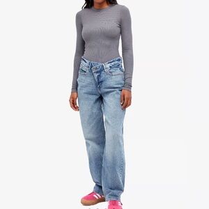 Good American Good '90S Wide Leg | Relax Crossover Jeans GNICOW384T Size 12 NWT